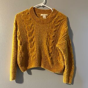 Luv Lane Mustard Cable Knit Sweater Size Small